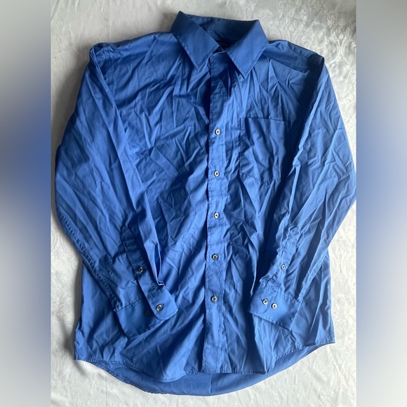 George size Med chest (38-40) blue button down long sleeve - Picture 7 of 9